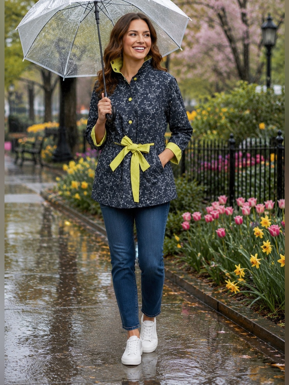 NWT Matilda Jane Enchanted Garden Brighten the Day Floral Rain Jacket Medium